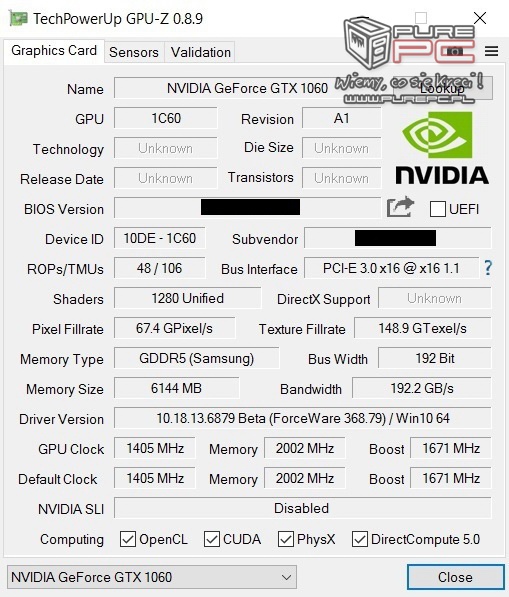 Nvidia1060MSpecs